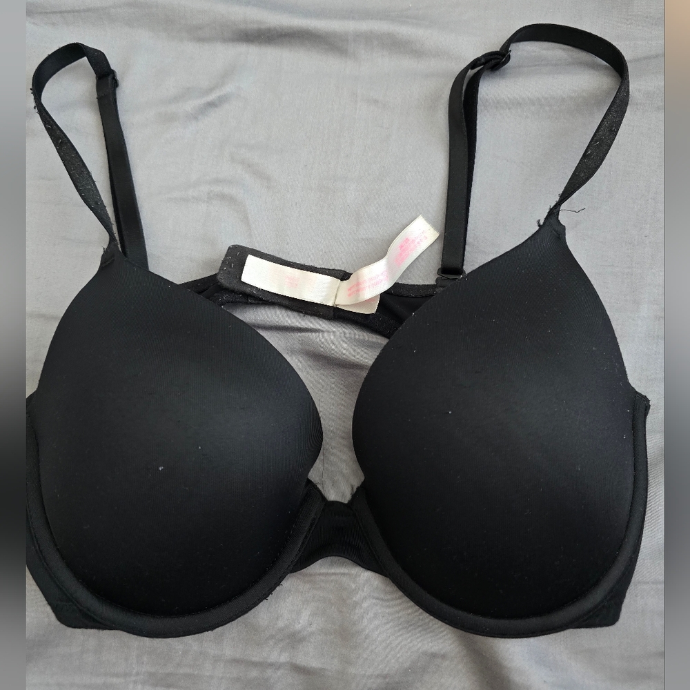 Pink Victoria Secret Black Women's Intimate Push Up Bra Sz 34C
